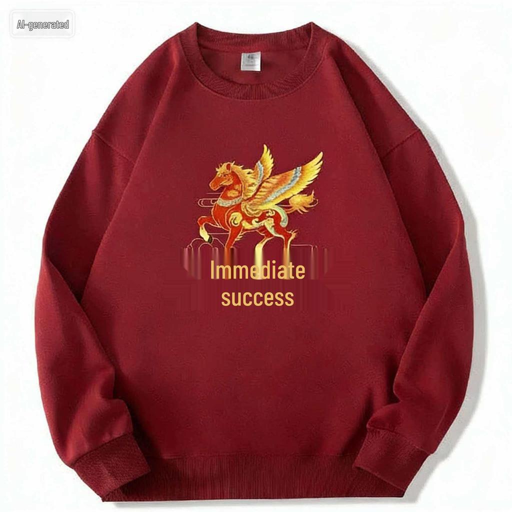 2026 Year of the Horse Red Hoodie - Festive Unisex Sweatshirt