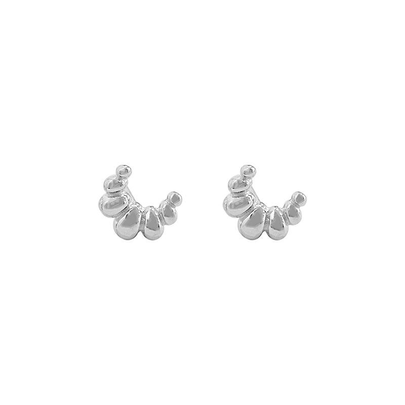 Small Mini Cute Croissant Earrings for Women New Style Student Sweet Earrings