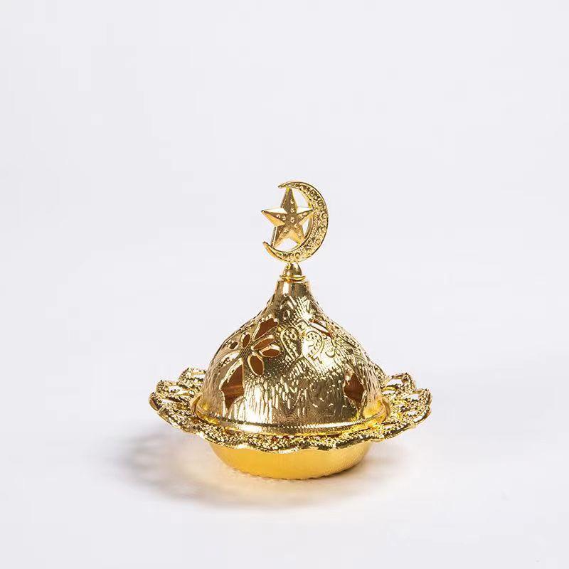 Factory Price Incense Burner Hollow Golden Tower Oil Burner Arab Style Censer Holder for Home Hotel Incense Holder