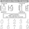 304 Stainless Steel Pendants Number 0~9 Stainless Steel Color 100pcs/box
