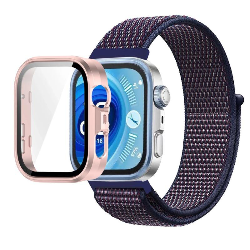 Pasek Nylonowy+Etui PC do Huawei Watch Fit 3/4/4 Pro Chroniące przed Upadkiem+Wygodna Oddychająca Opaska na Nadgarstek Correa
