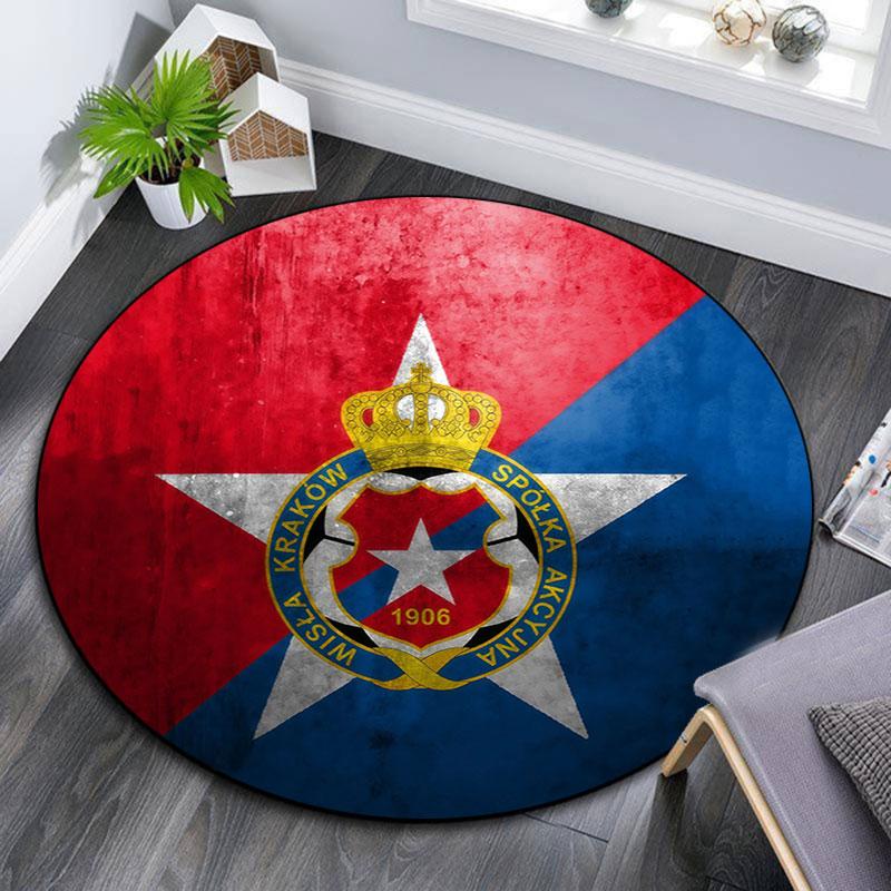 Red Star Belgrade,Round Area Rug,Carpet Rug for Living Room Bedroom Sofa Playroom Decor,Non-slip Floor Mat