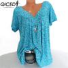 Women's Fashion Casual  Short Sleeve V Neck Blouses & Shirts