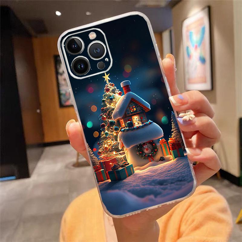 Merry Christmas Tree Phone Case Carcasa Funda For iPhone 17 Pro Max Air 16 15 14 13 Pro Max 15 16 Pro 15Plus Case