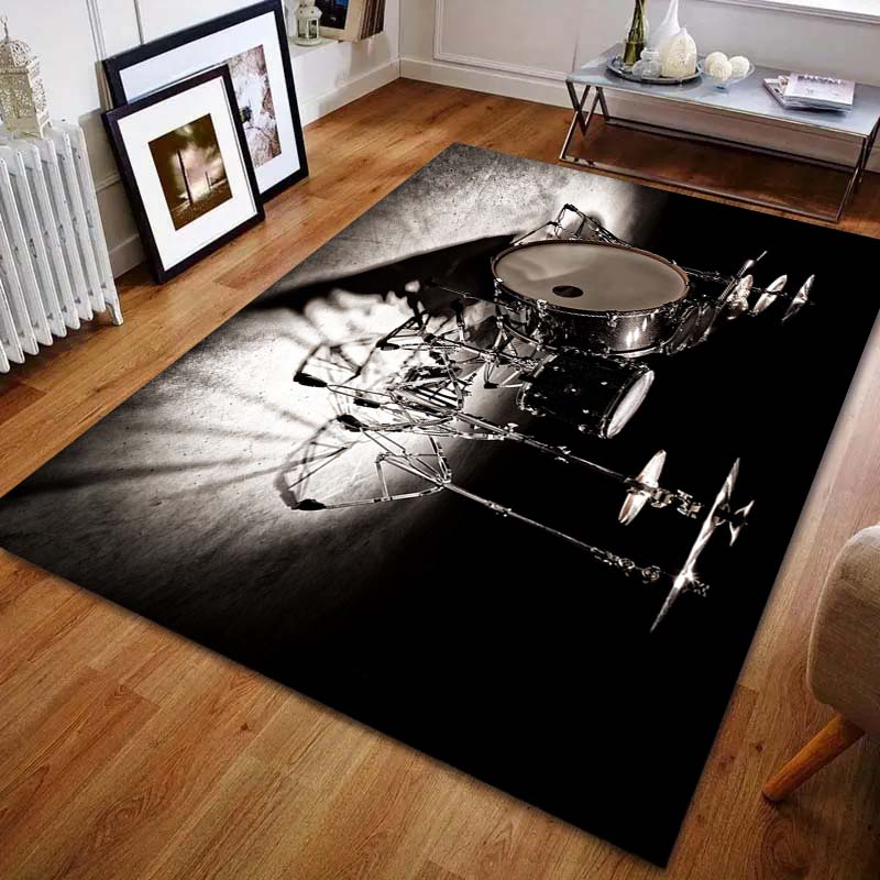 Drums In The Spotlight Print Carpet for Living Room Bedroom Bedside Sofa Table Floor Mat Home Area Rug Decor for Gifts