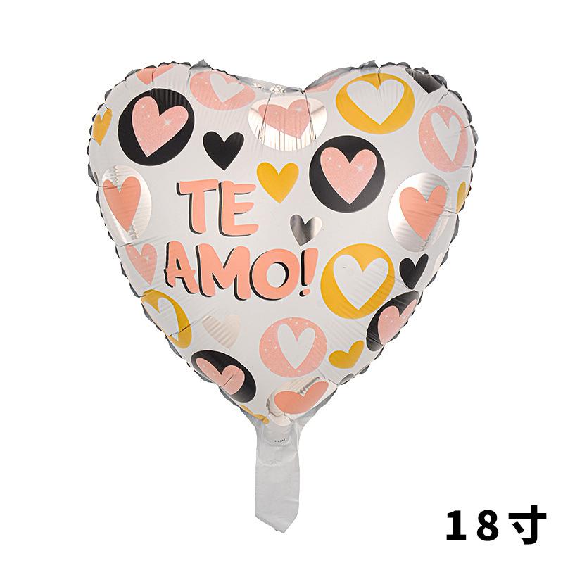 Spanish Balloon 18 Inch Valentine'S Day Love Balloon Spanish Heart-Shaped Aluminum Film Balloon Decoration
