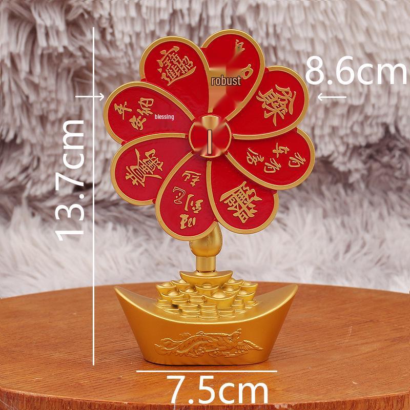 

Орнамент «Денежное дерево Золотой Дракон Феникс»: 8-Вращающееся Украшение «Удача и Мир»