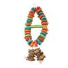 Bird Chewing Toy Beak Grinding Tear Resistant Wooden Bird Cage Toy with Hook for Medium Large Parrots Colorful