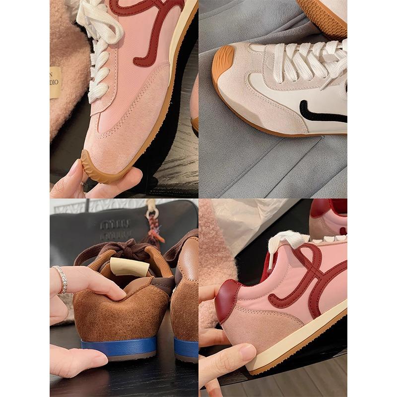 Retro Color Blocked Women's Shoes Versatile Casual Running Sports Shoes