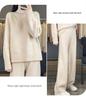 2025 Autumn/Winter High Neck Wool Knitwear & Wide Leg Pants Set