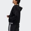 Adidas Velour Hooded Jacket Women Outerwear Black HG1845
