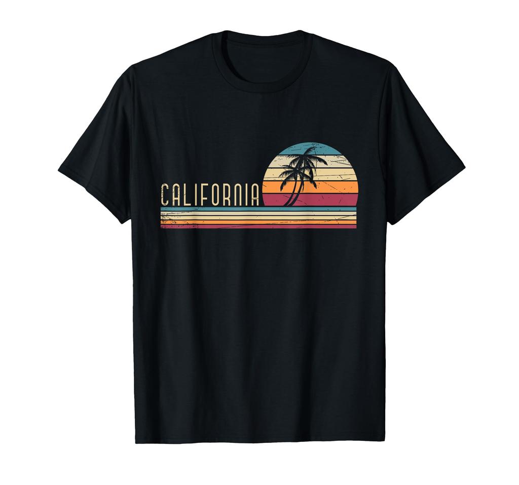 Retro Palm Trees California Printed TShirt Men Women Summer Fashion Cotton Roundneck Shortsleeved Top Graphic TShirts