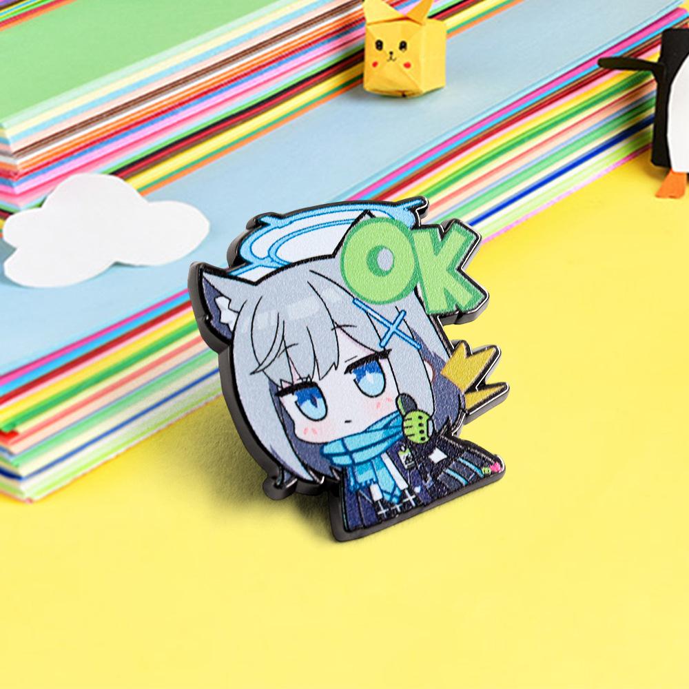 Azure Game Logo Abydos Wolf-Eared Girl Uniform Pin Brooch