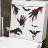 Fun-m187 Halloween Bat Blood Handprint Bathroom Bathroom Ambience Decorative Toilet Sticker