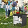 Grill Table Cover Rolling Cart Cover Portable Protection Waterproof Oxford Cloth For Garden Utility Outside Patio Dining Work
