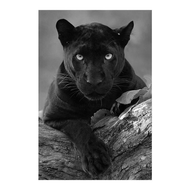 Black leopard canvas, painting, modern wall art, posters with animals and prints, painting for decorating the living room, painting without frames