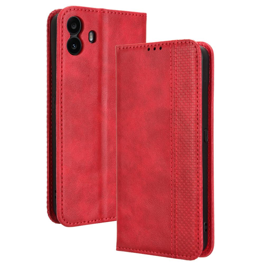 For Nothing CMF Phone 1 Stand Case Retro PU Leather Wallet Phone Cover