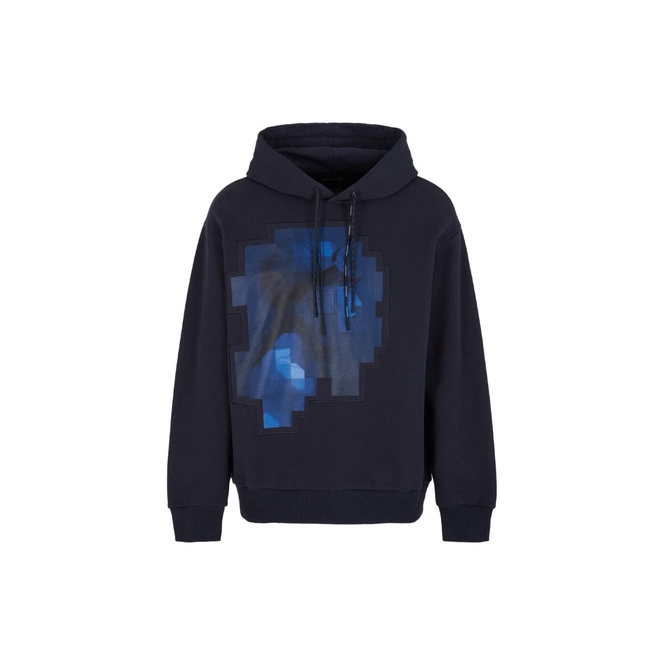 Emporio Armani Logo Print Hooded Long Sleeve Sweatshirt Men sweatshirt Blue 6R1M7Q-1JT2Z-0922 S