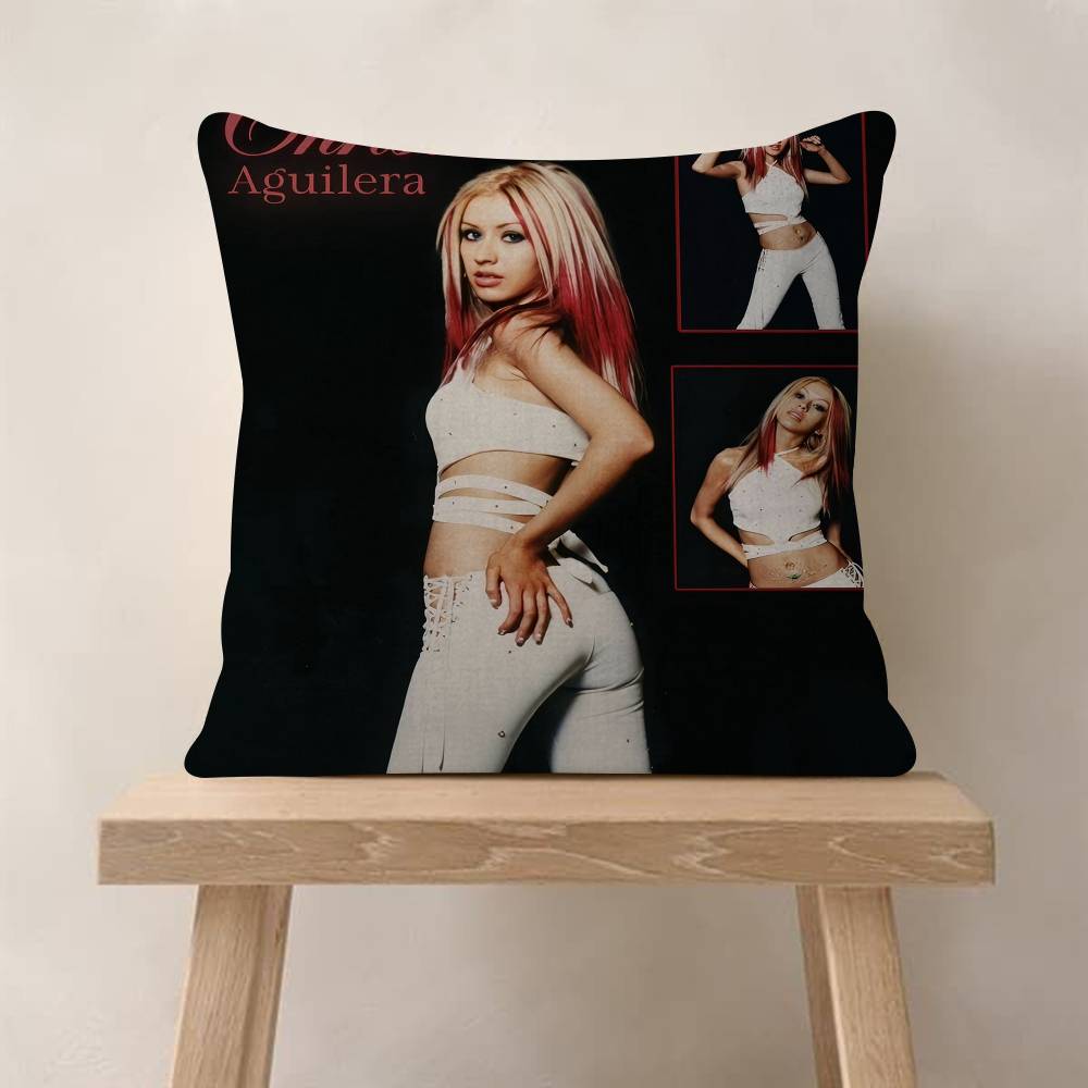 Christina Aguilera Singer Cushion Cover Inches Farmhouse Decor Home Throw Pillow Covers For Couch Decorations