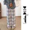Women's High-End Retro Plaid Velvet Pants: Loose, Slimming Straight-Leg, Casual Wide-Leg Long Pants