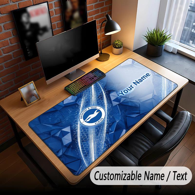 Large Mouse Pad Brighton & Hove Albion Football Print Custom Name Text Desk Mat for Office Gaming