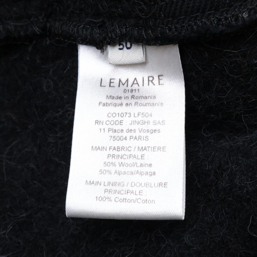 LEMAIRE Excellent condition 24AW CO1073 LF504 Alpaca wool belted duffle coat coat 50 blackUsed