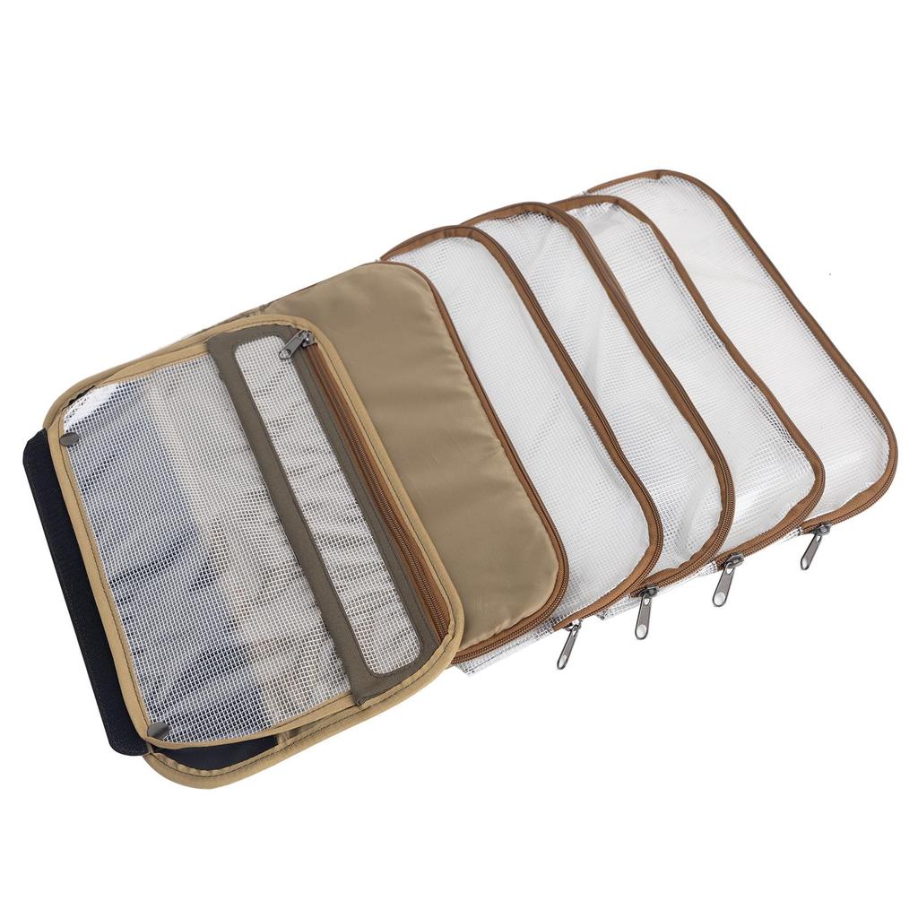 Raprance Fly Tying Kit with Multiple See-Through Pouches and Tying Tool Stations and Spool Tray Storage Compartment