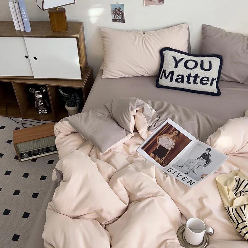 2025 New Washed Cotton Single Quilt Cover Solid Color Double Duvet Cover Skin Friendly and Comfortable Bedding 150x200 180x220