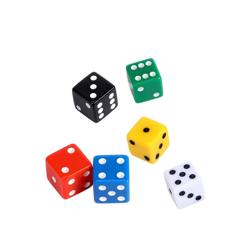 19mm Casino Theme Party Dice Sets Acrylic Large D6 Opaque Dice Bulk for Board Games Birthday Theme Party Supply 6pcs