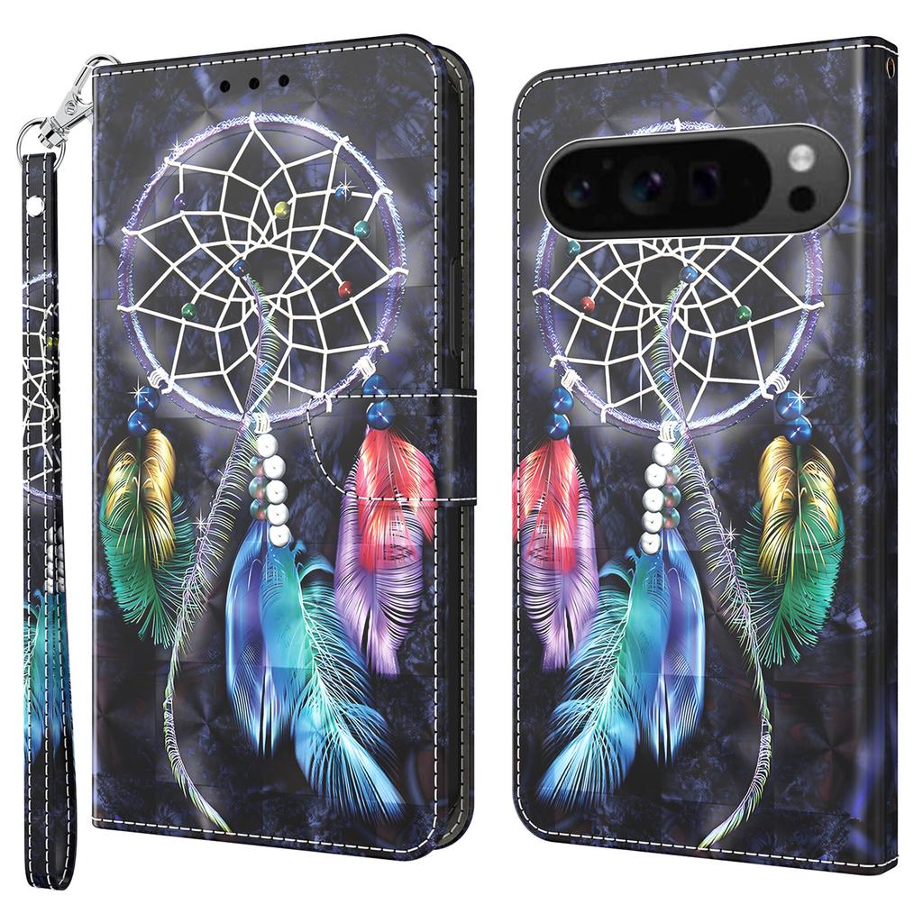 For Google Pixel 9/Pixel 9 Pro Case Pattern Printing Phone Leather Cover with Wallet Card Slots