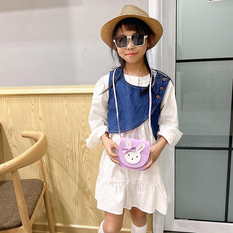 Butterfly Knot Rabbit Pattern Cute Girl Crossbody Bag Child Mini  Accessory Bag