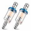 2pcs 1/4 Inch BSPP Oil Water Separator 1/4 Inch NPT Male and Female Thread Compressed Air Filter Plastic