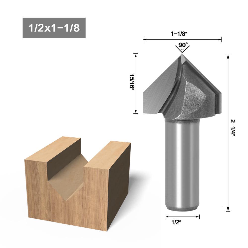 90° V-Shaped Router Bit: Woodworking Edge Trimmer for Aluminum-Plastic Panels