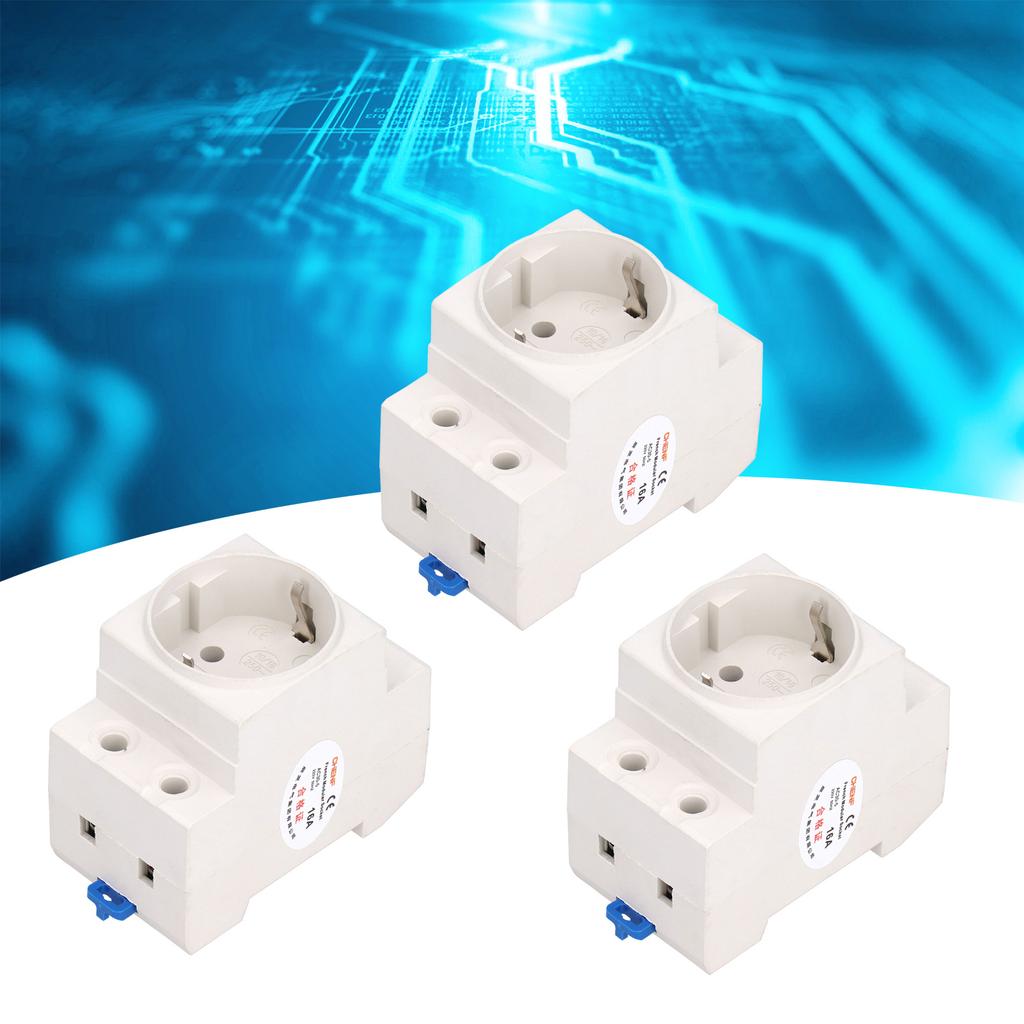 3Pcs Power Socket Rail Adapter Electrical Outlet Industrial Connector  AC250V 10-16A