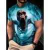Men's Ice Skeleton 3D Printed T-Shirt Casual Short Sleeve Crewneck Top Cool Roaring Skull Glacier Graphic Tee Spooky Gothic Summer Streetwear Clothing