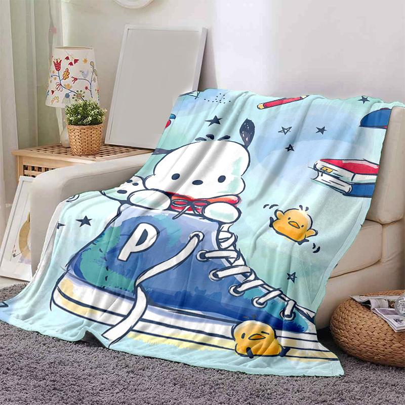 1pc Fashion Pochacco Blanket, Perfect for Home Decor, Gift Idea, Seasonal Use, Living Room, Travel, Camping, Car Blankets, Beach, Office Naps.H023