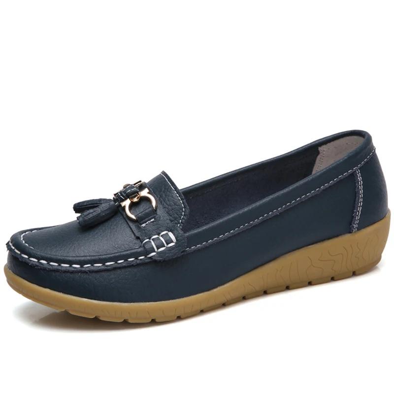 Fashion Women Shoes Nurse Loafers Shoes Classics Flats Zapatos Mujer Comfortable Flat Shoes Women White Casual Leather Women's Footwear