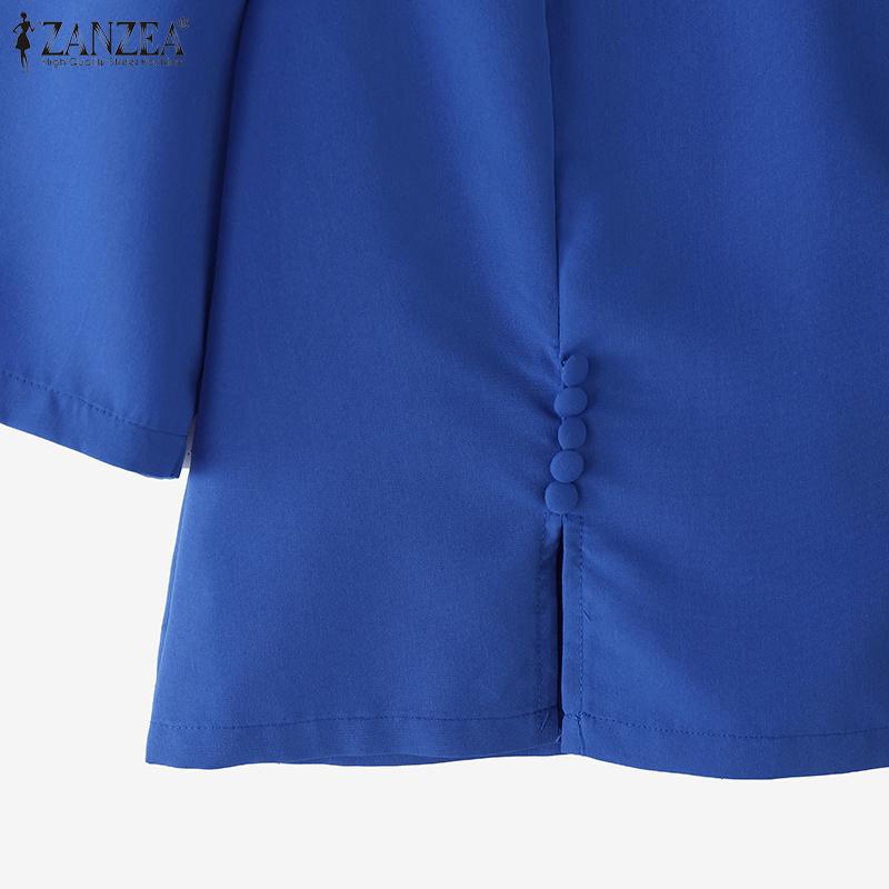 ZANZEA Women Casual V-Neck Solid Color Summer Half Sleeve Blouse