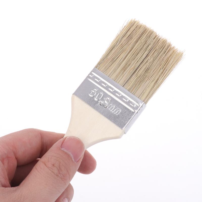 10Pcs Glue Application Wooden Handles Paint Brush Pig Mane Brushes Suitable For Art Handicrafts Plastering And Painting