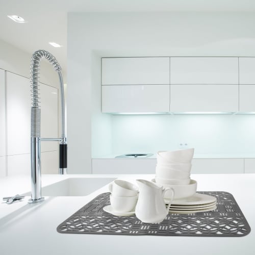 Angoily Sink Mat, 66*35cm, Cuttable, Multi-functional Silicone Sink Mat, Non-Slip, Large, Silicone Sink Mat for Coffee and Espresso Machines, Drying M