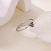 2025 Birth Colorful Cubic Zircon Heart Opening Rings For Women Fashion Dainty Stainless Steel Princess Ring Jewelry Wedding Gift