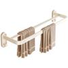 Cream Style Towel Rack, No Drill Bathroom Double Towel Bar Wall Mounted Bathroom Storage Hanging Rack