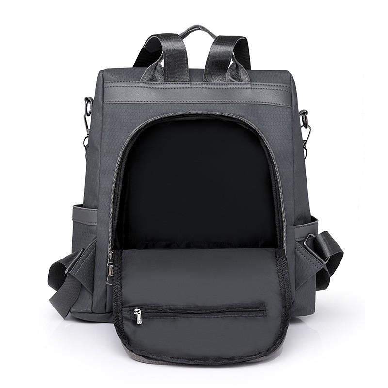 Womens Casual Backpack Large Capacity Travel Bag Street Style Oxford Fabric School Bookbag With Anti-Theft Zippered Pockets
