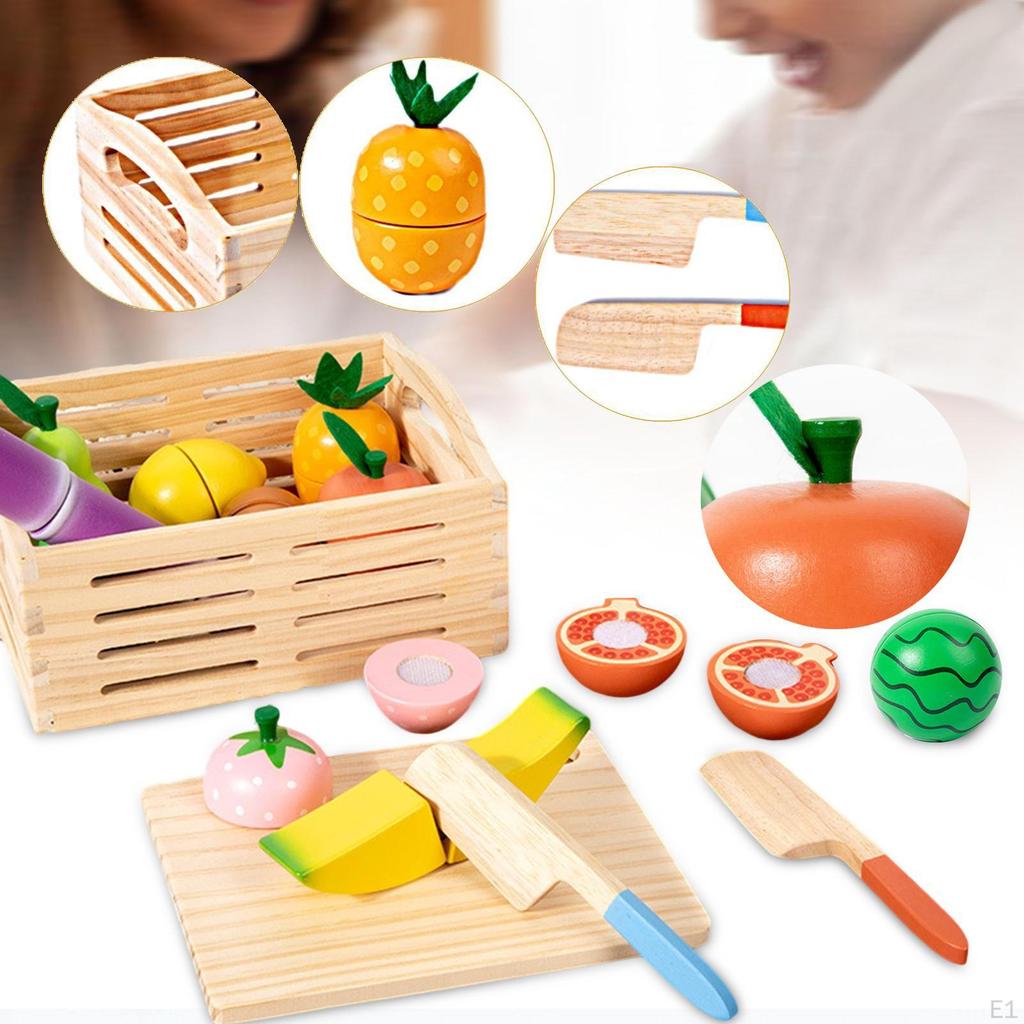 Wooden Play Food Early Learning for Kids Fine Motor Skills Developmental Boys Girls Party Favors