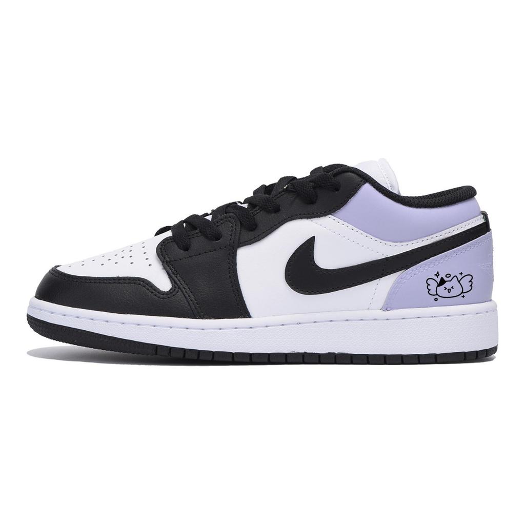 Jordan Air Jordan 1 Vintage Basketball Shoes Men's Low Top Black Purple 553558-131(Team85-S-BOX-A)