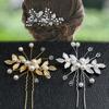 Fashion U-shaped Hairpin Hair Clips Leaf Pearl Hair Bridal Headwear Wedding Jewelry Hair Accessories