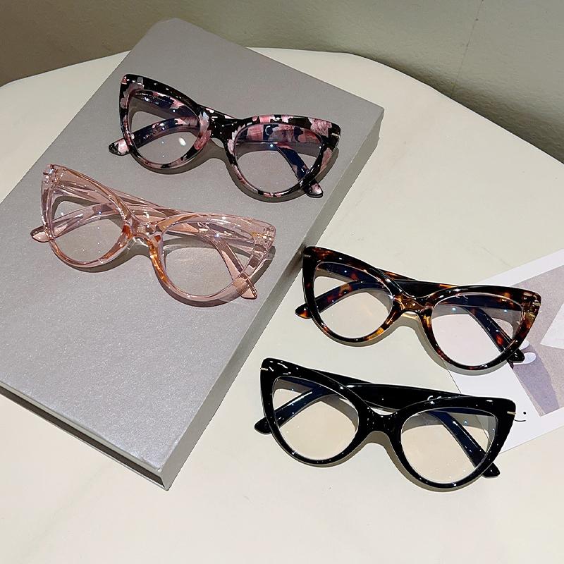 Oversized Cat Eye Reading Glasses Fashion Blue Light Blocking Optical Frames Trendy Stylish Design Presbyopic Eyeglasses