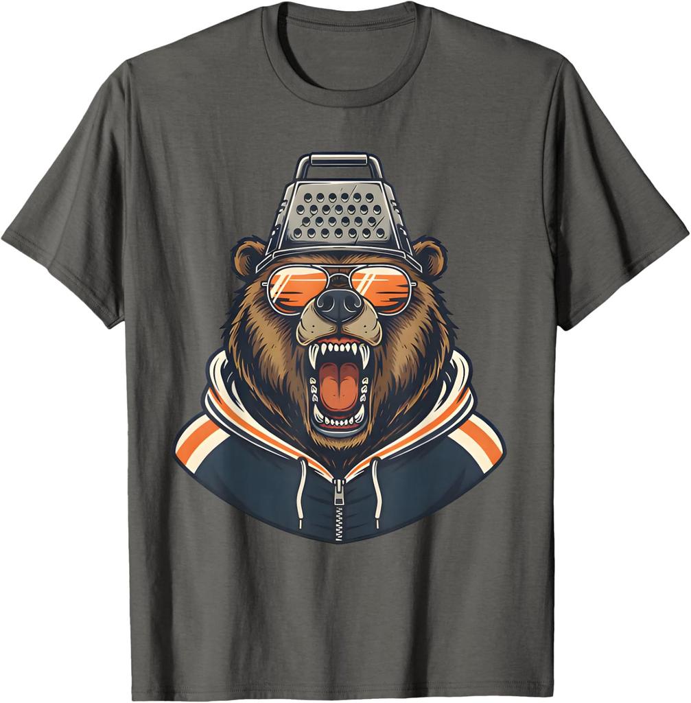 Retro Bear Cheese Grater Sunset Graphic Unisex T-Shirt
