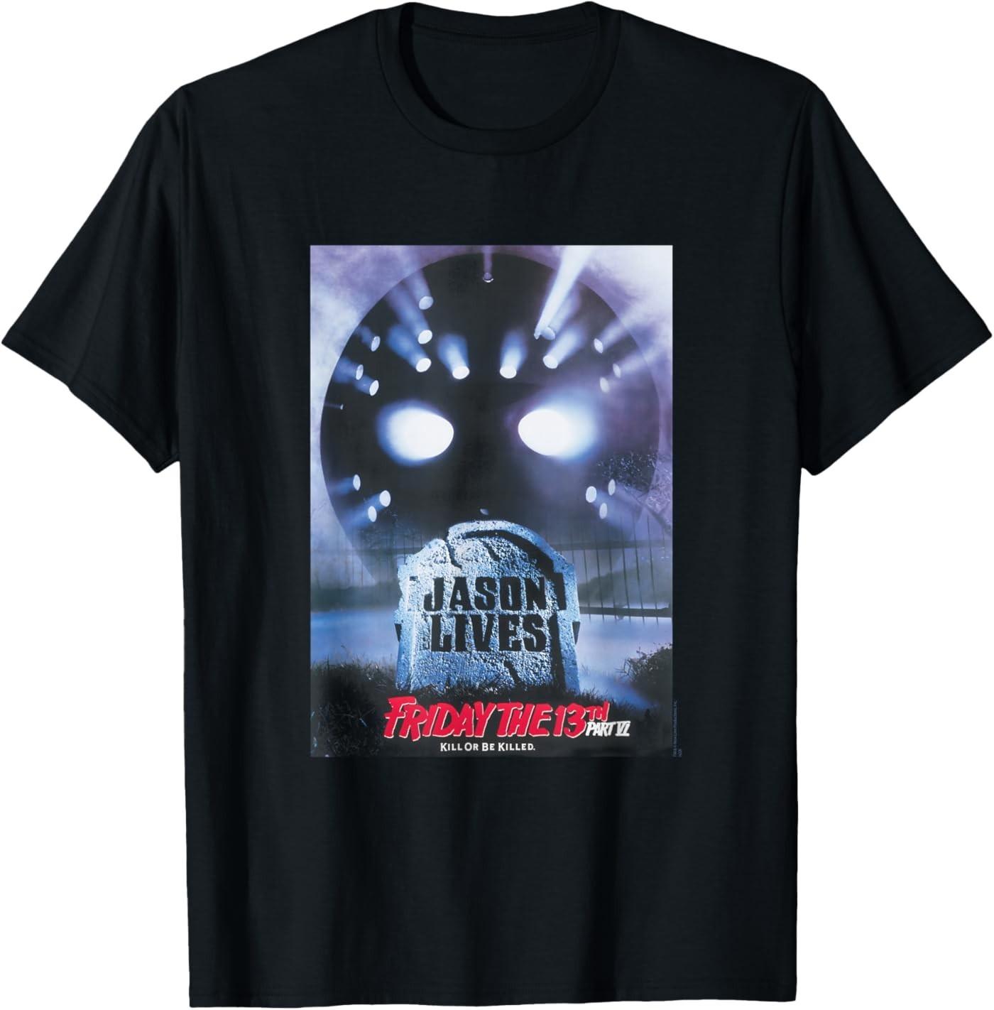 Friday The 13th Part 6 Jason Lives Main Poster Horror Movie T-Shirt S разноцветный