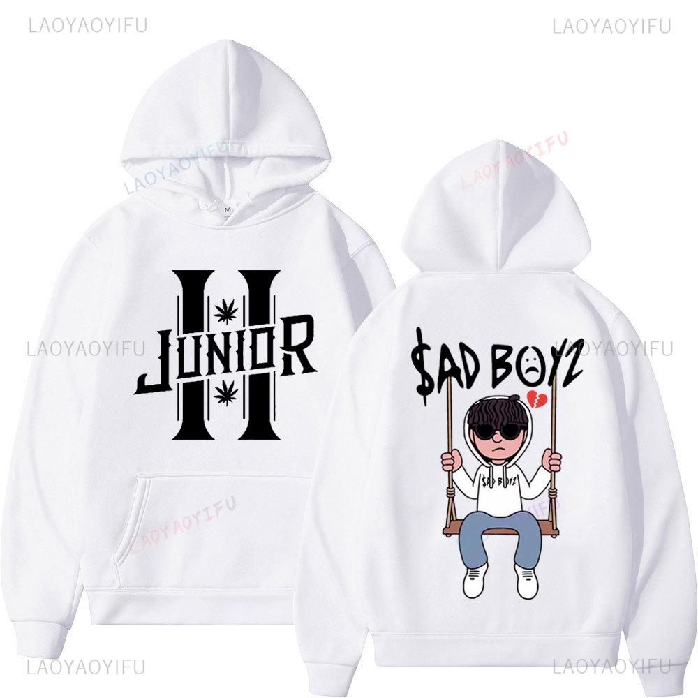 Singer Junior H Sad Boyz 4 Life Graphic Hoodie Men's and Women's Fashion Hip Hop Hooded Sweatshirt CasualAutumn Winter Fleece